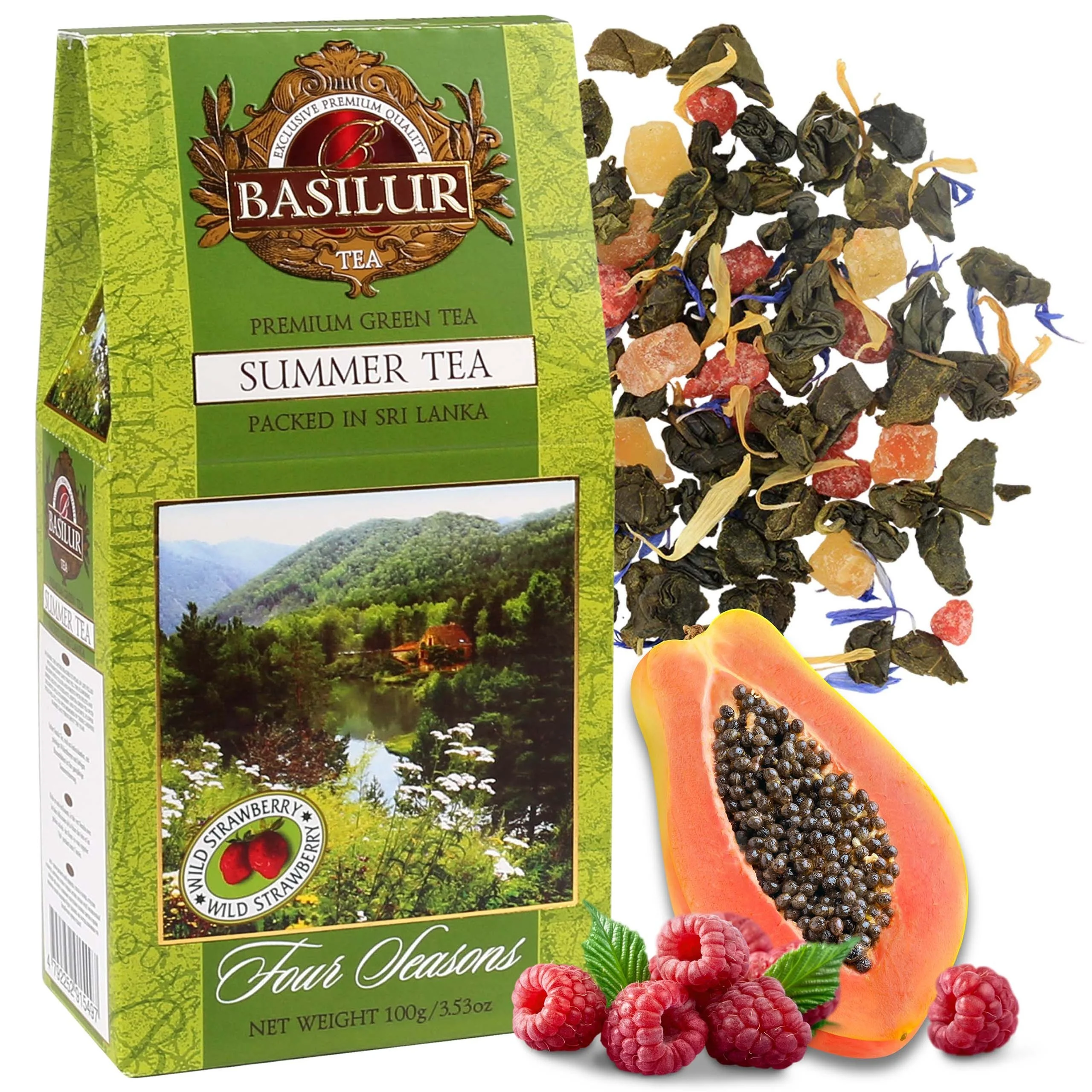 BASILUR SUMMER TEA zaļā tēja 100G kartona 4 Seasons