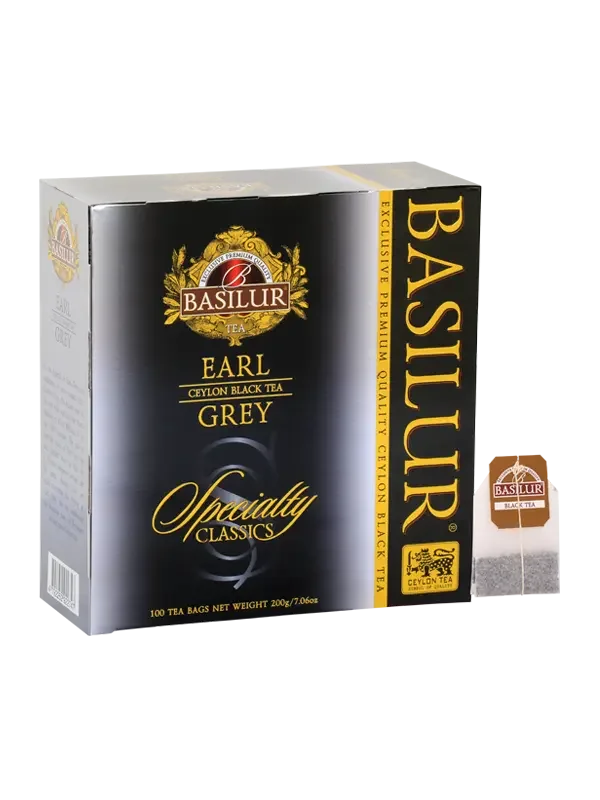 Чай черный с бергамотом EARL GREY Specialty Classic 2г x 100 пакетиков, 200г Basilur