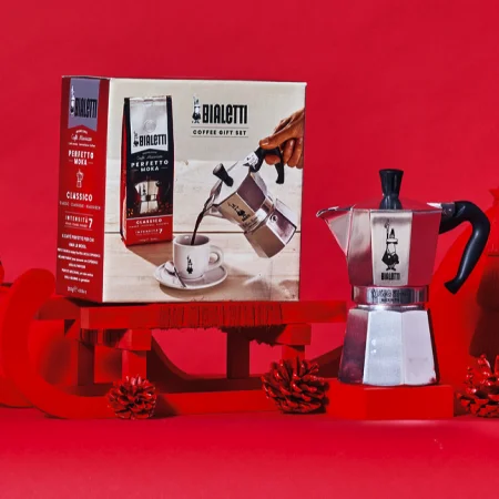 Bialetti Moka Express 6 tases 270 ml kafijas aparats + Perfetto Moka Classico kafija 250g