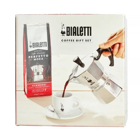 Bialetti Moka Express 6 cup 270 ml гейзерная кофеварка + Perfetto Moka Classico кофе 250g