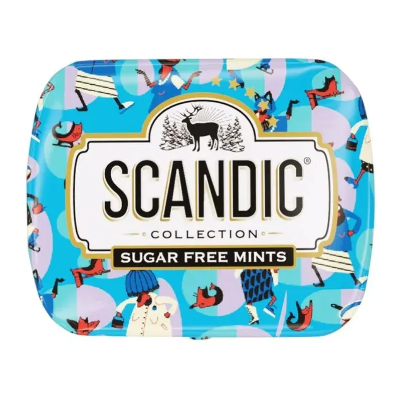 Cukuru nesaturošas pastilas Scandic Fresh zemeņu 14g (metāla iepak)