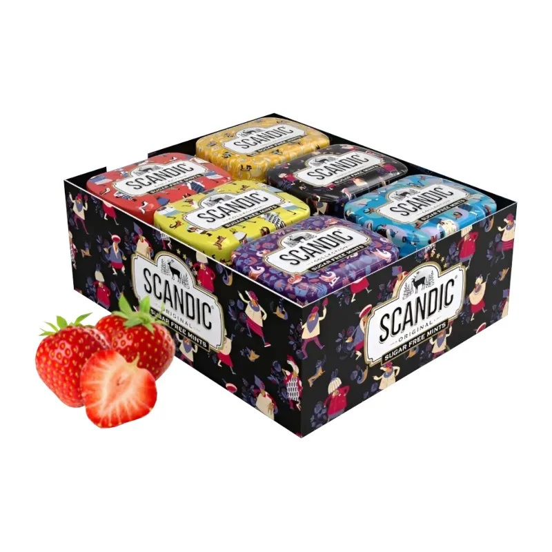 Пастилки без сахара Scandic Fresh Клубничный 14 г (метал. упаковка)