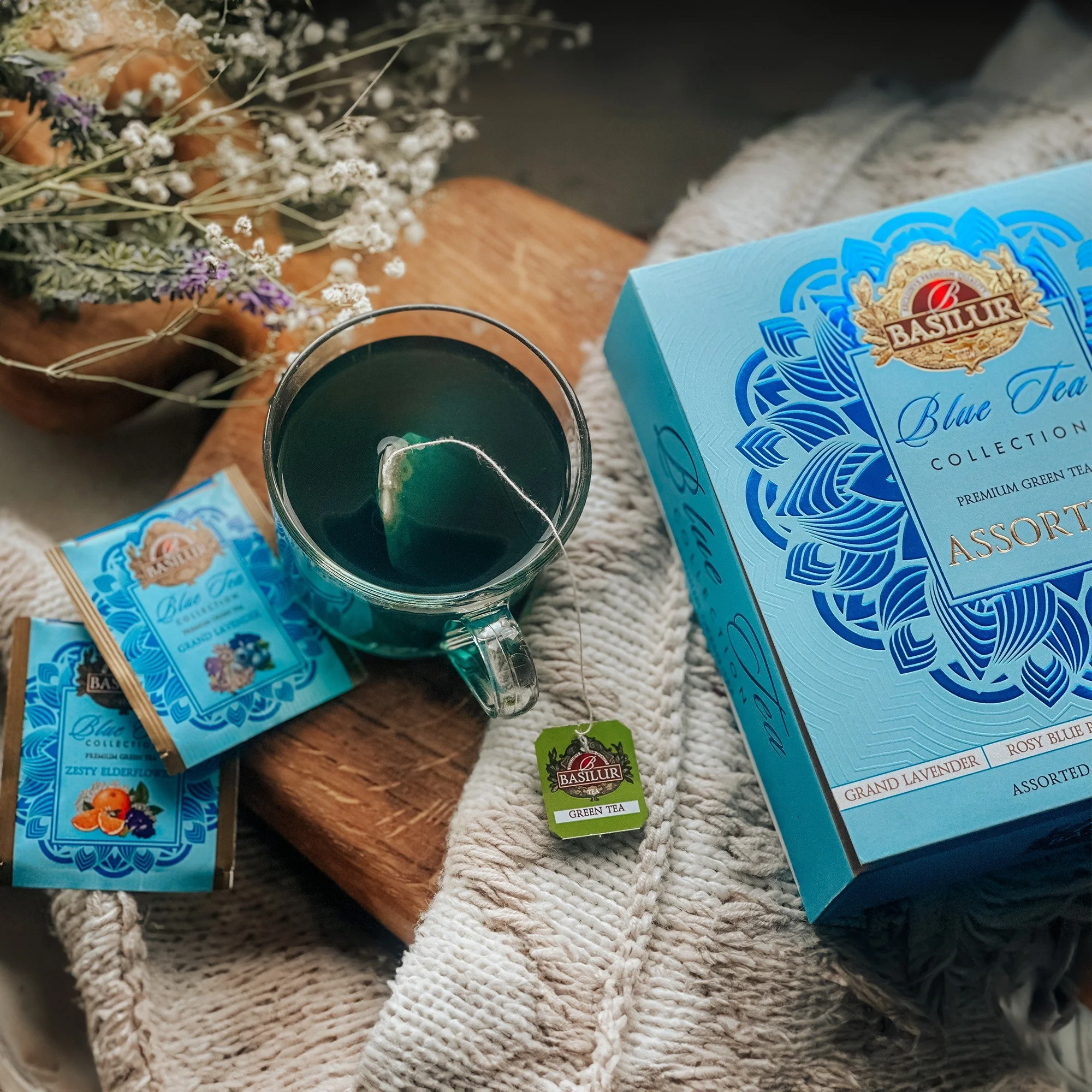 BLUE TEA Assorted Zaļā tēja 40 paciņas x1.2g Basilur