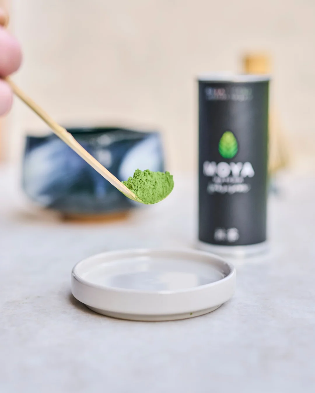 Matča gaišā tējas bambusa karotīte (chashaku) MOYA