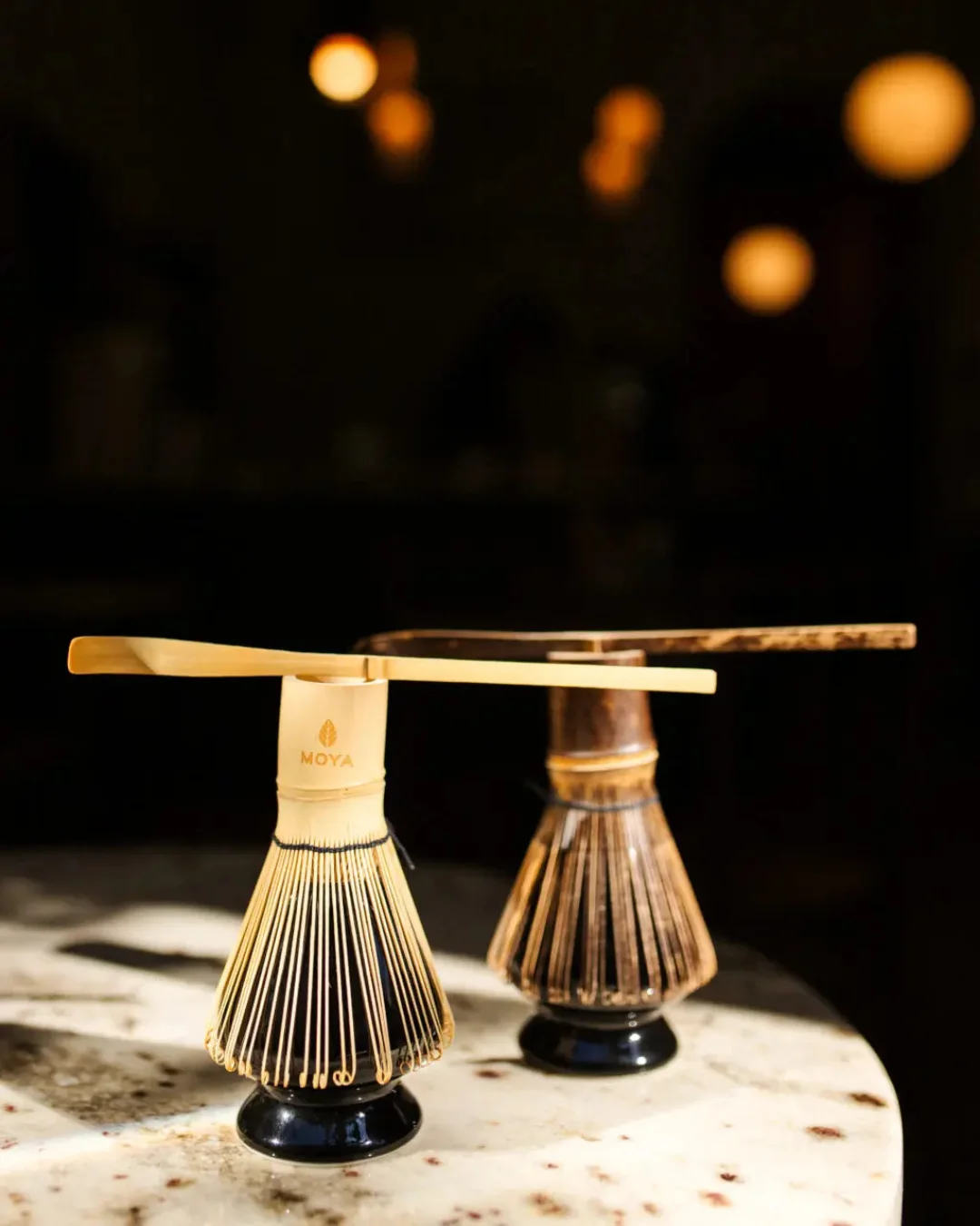 Matča tumšā tējas bambusa karotīte (chashaku) MOYA