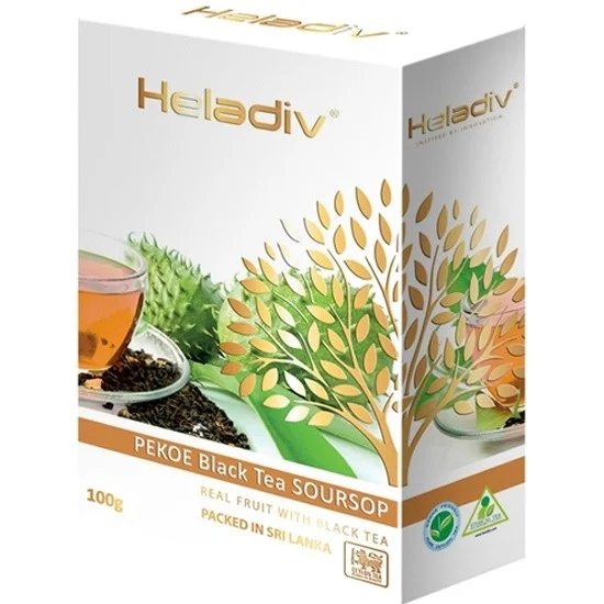 Цейлонский рассыпной черный чай со вкусом сметанного яблока Heladiv Soursop 100г картон