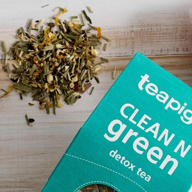 Teapigs Clean N Green Detox zaļā tēja piramīda maisiņā 15gab.