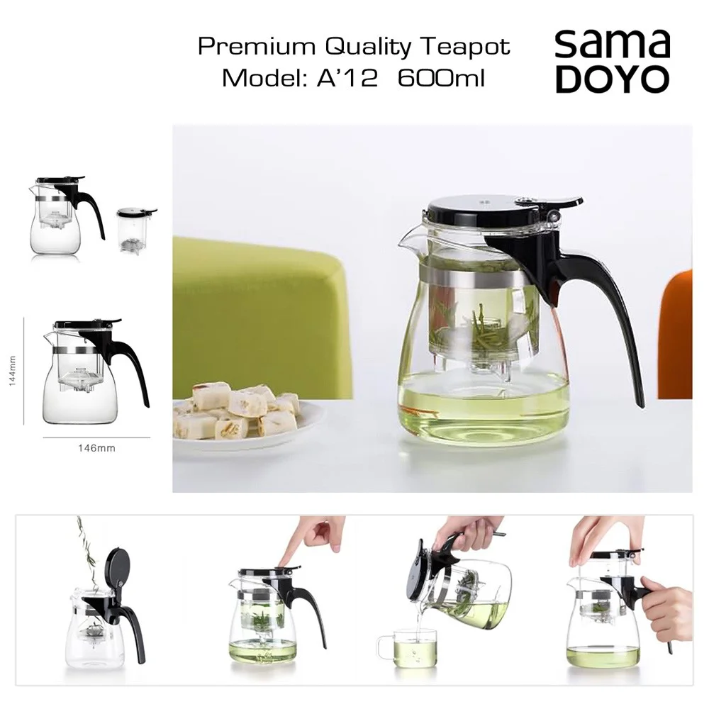 SAMADOYO Premium klases tējkanna A12, 600 ml