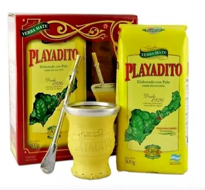 Комплект Playadito yerba mate Тыква + бомбилла + йерба 500г
