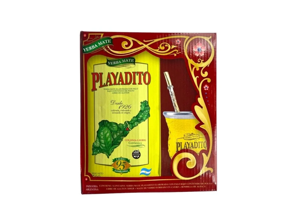 Playadito yerba mate komplekts Gourd + Bombilla + yerba 500g