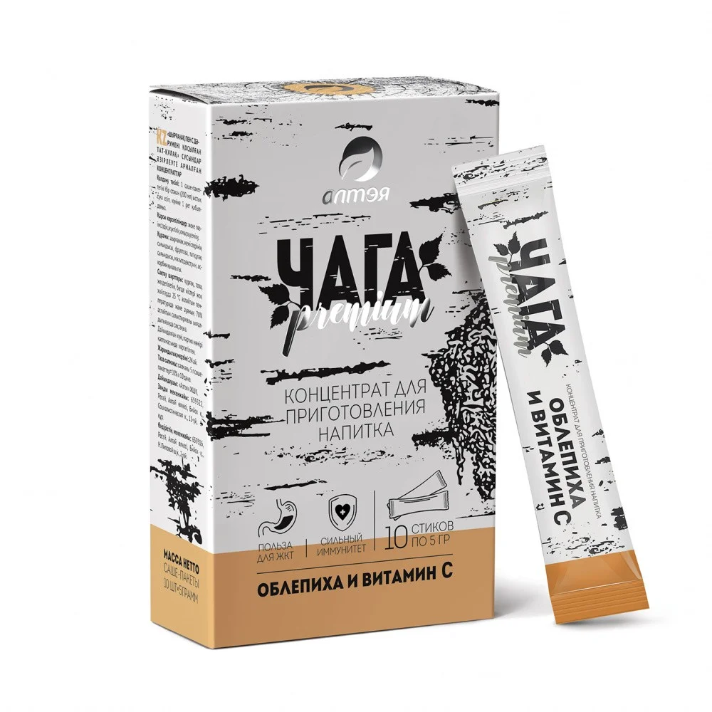 Чага с облепихой и витамином С (концентрат) 10x5 гр Алтэя