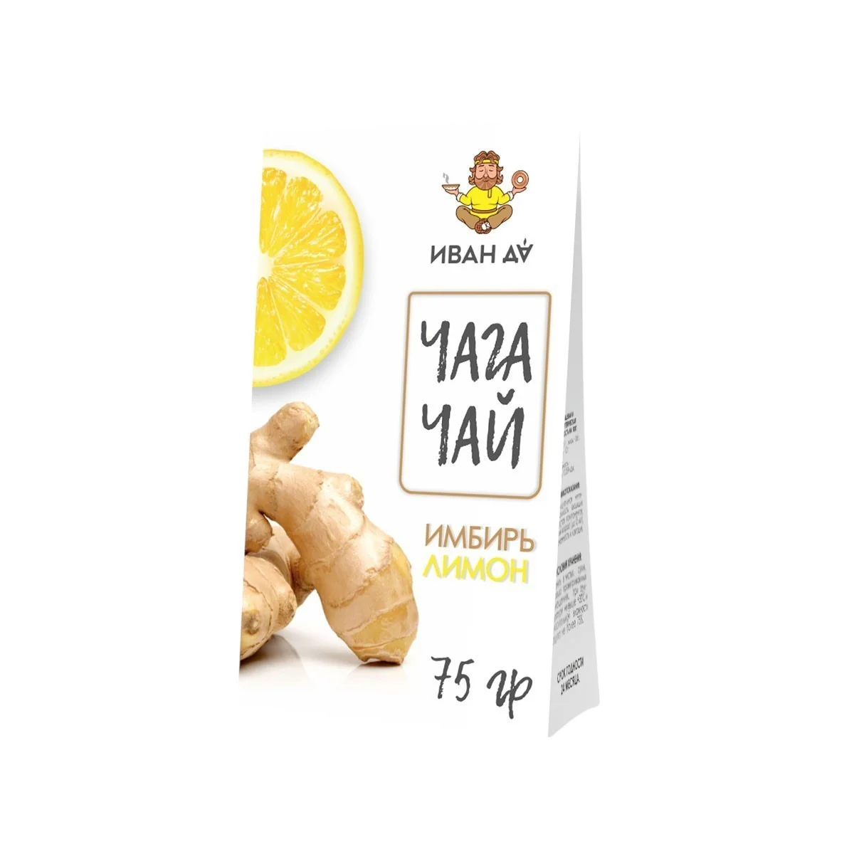 Чайный напиток Чага Чай с имбирём и лимоном, 75г Иван Да