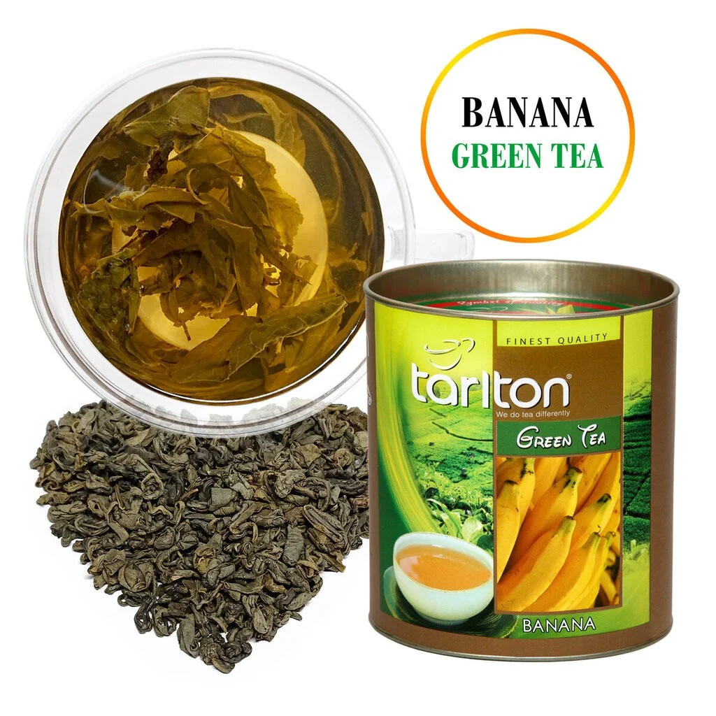 Tarlton banānu Ceilonas zaļā beramā lielo lapu tēja, Banānu Zaļā tēja, 100 g