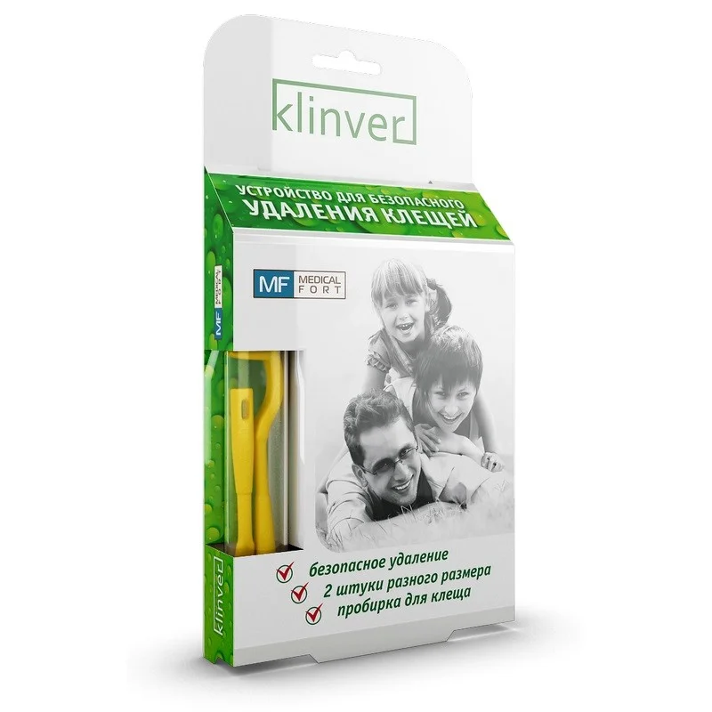 Комплект для удаления клещей Klinver с пробиркой (2 шт.) Medicalfort