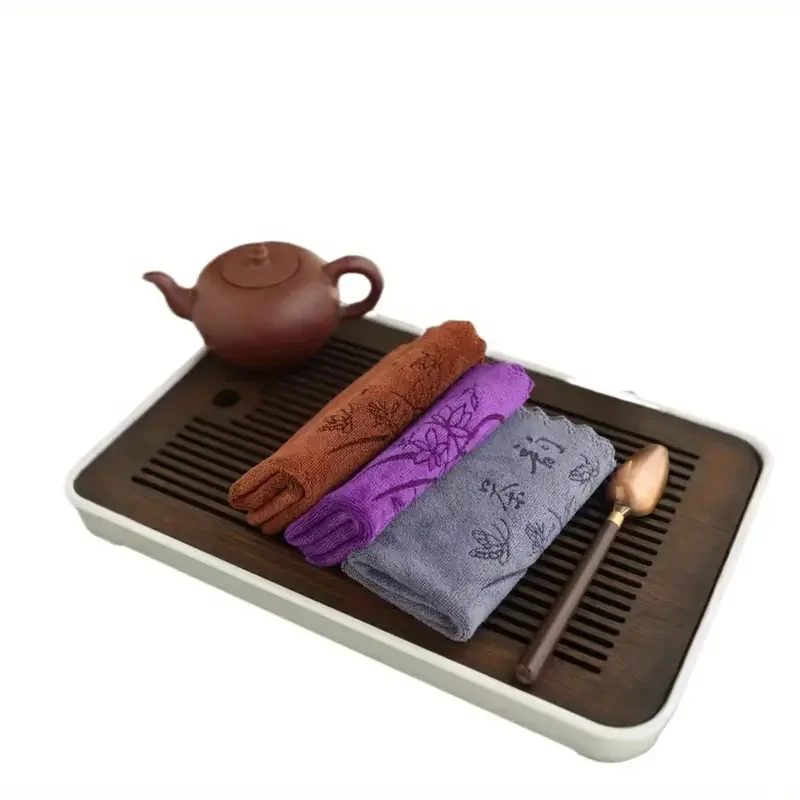 Absorbējošs audums, augstas klases biezs tējas dvieļu galdauts ķīniešu tējas ceremonijai