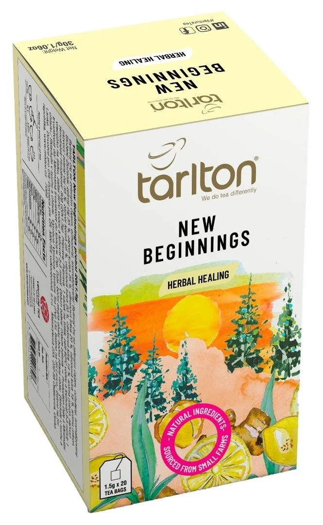 Травяной чай Tarlton New Beginnings в пакетиках, имбирь и лимон, 20 x 1,5 г