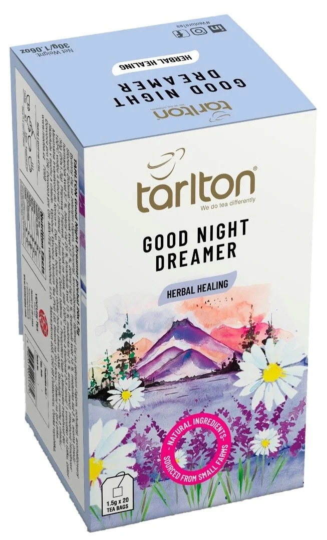 Травяной чай Tarlton Good Night Dreamer, ромашка и лаванда, 20 пакетиков по 1,5 г