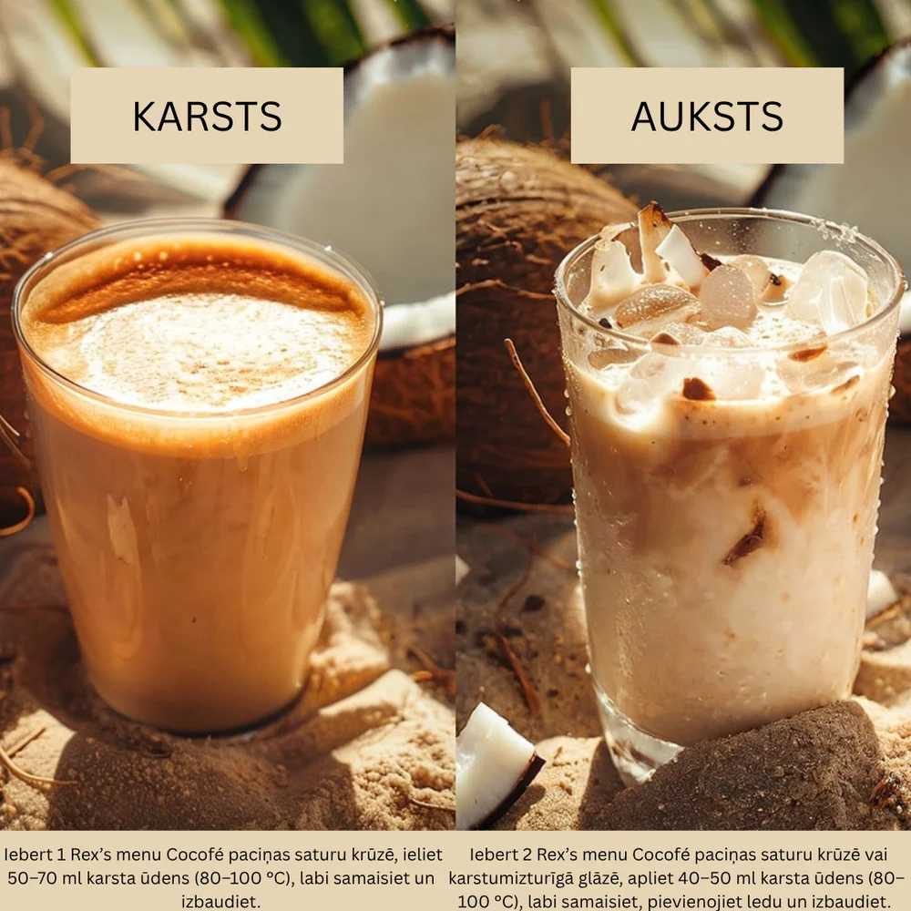 REXSUN Cocofe Vjetnamas šķīstošā kokoskrēma kafija 160G (16g x 10 gab.)