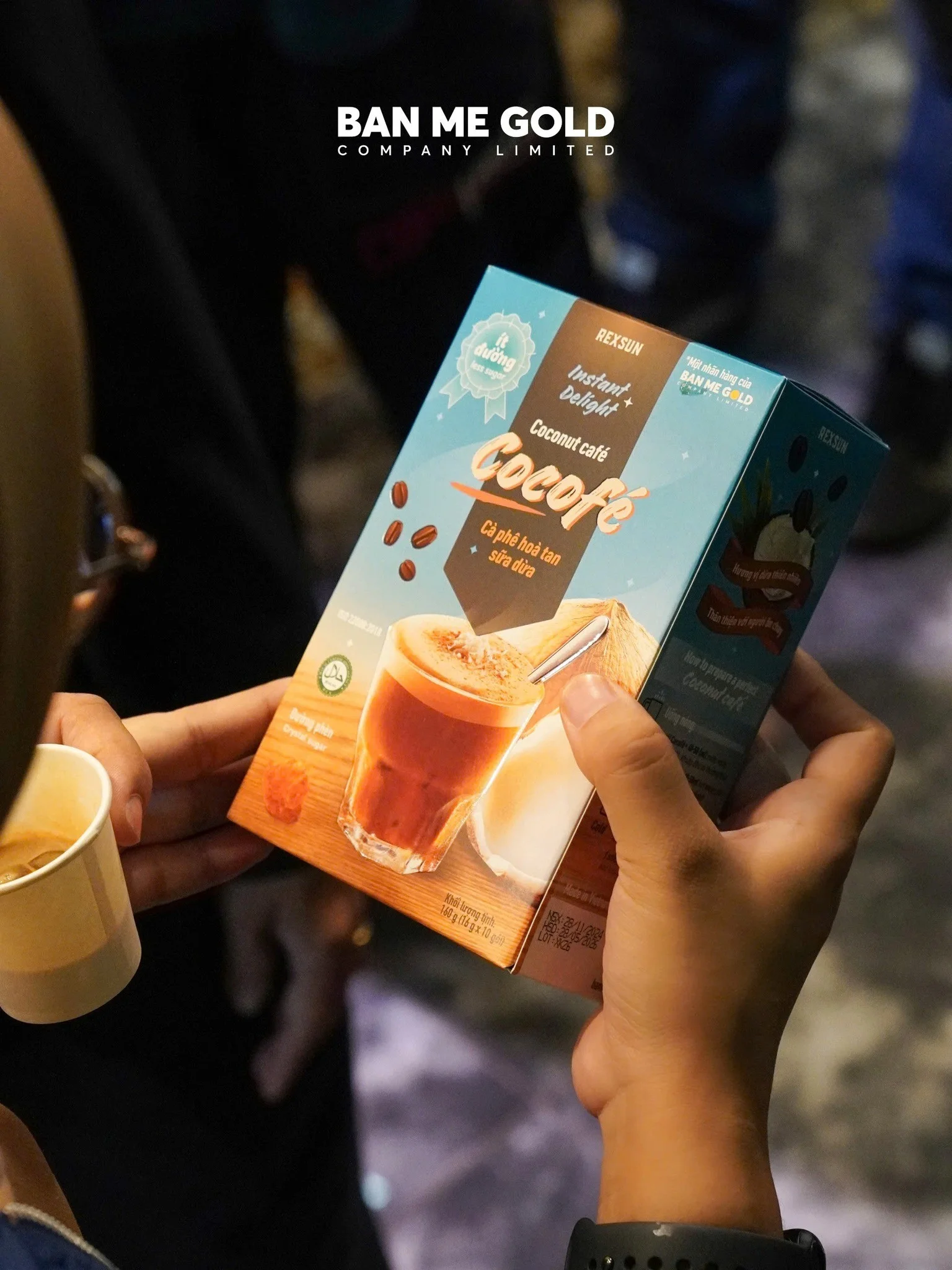 REXSUN Cocofe Vjetnamas šķīstošā kokoskrēma kafija 160G (16g x 10 gab.)