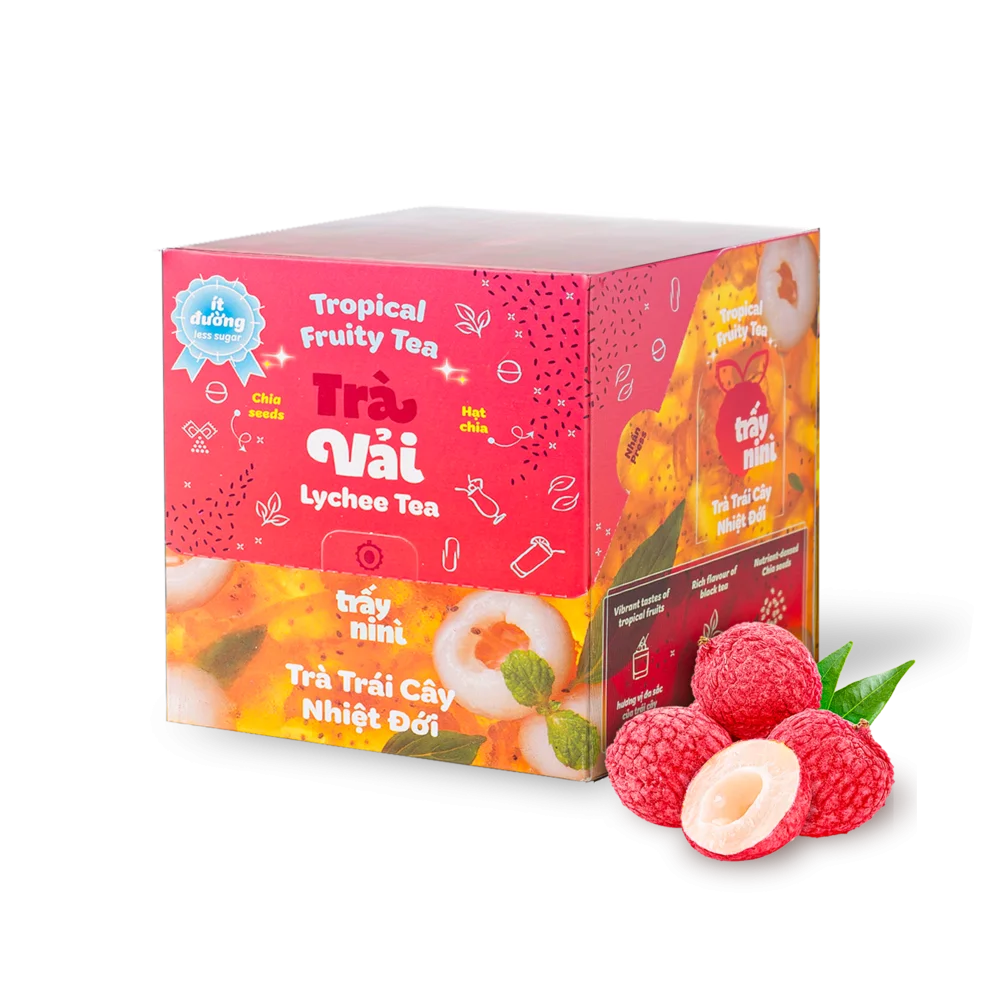 Чай фруктовый растворимый с Личи и семенами чиа Ban Me Gold 100 г (10 г x 10 шт.) Годен до: 28.04.2026