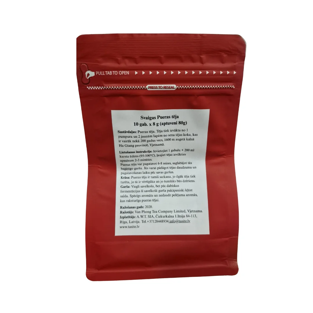 Vjetnamas Svaigas Pueras tēja 10 gab. x 6 g (aptuveni 60g) 2023.g. Van Phong Tea