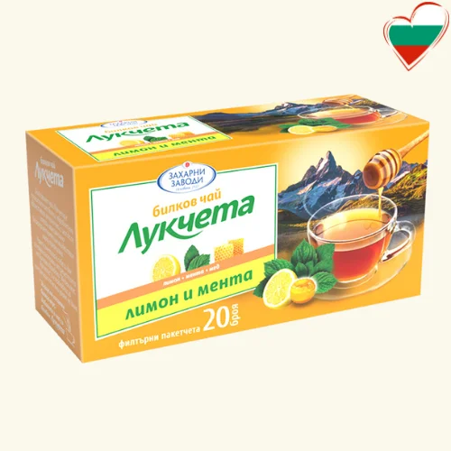 Tēja ar citronu un piparmētru (24g) 20gab. x 1.2g Lukcheta