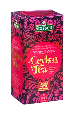 Stassen Strawberry чёрный чай со вкусом Клубники 25 чайных пакетиков