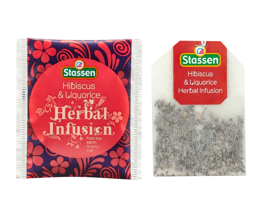 Stassen Hibiskus & Liquorice tējas dzēriens a hibisku un lakricu 25 tējas paciņas