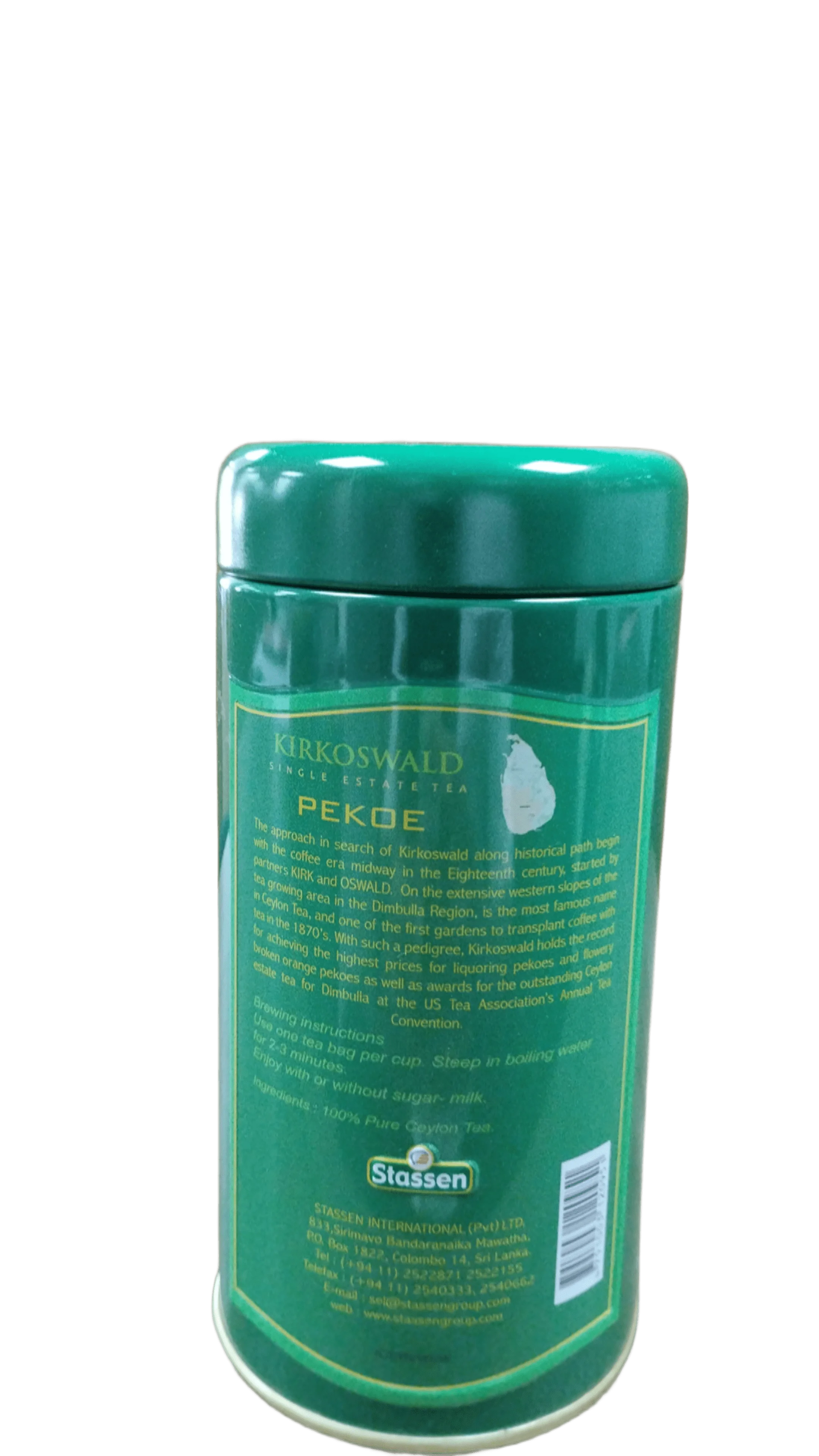 Stassen Kirkoswald tīra Ceilonas melnā tēja Pekoe 15 piramīdas tējas maisiņi
