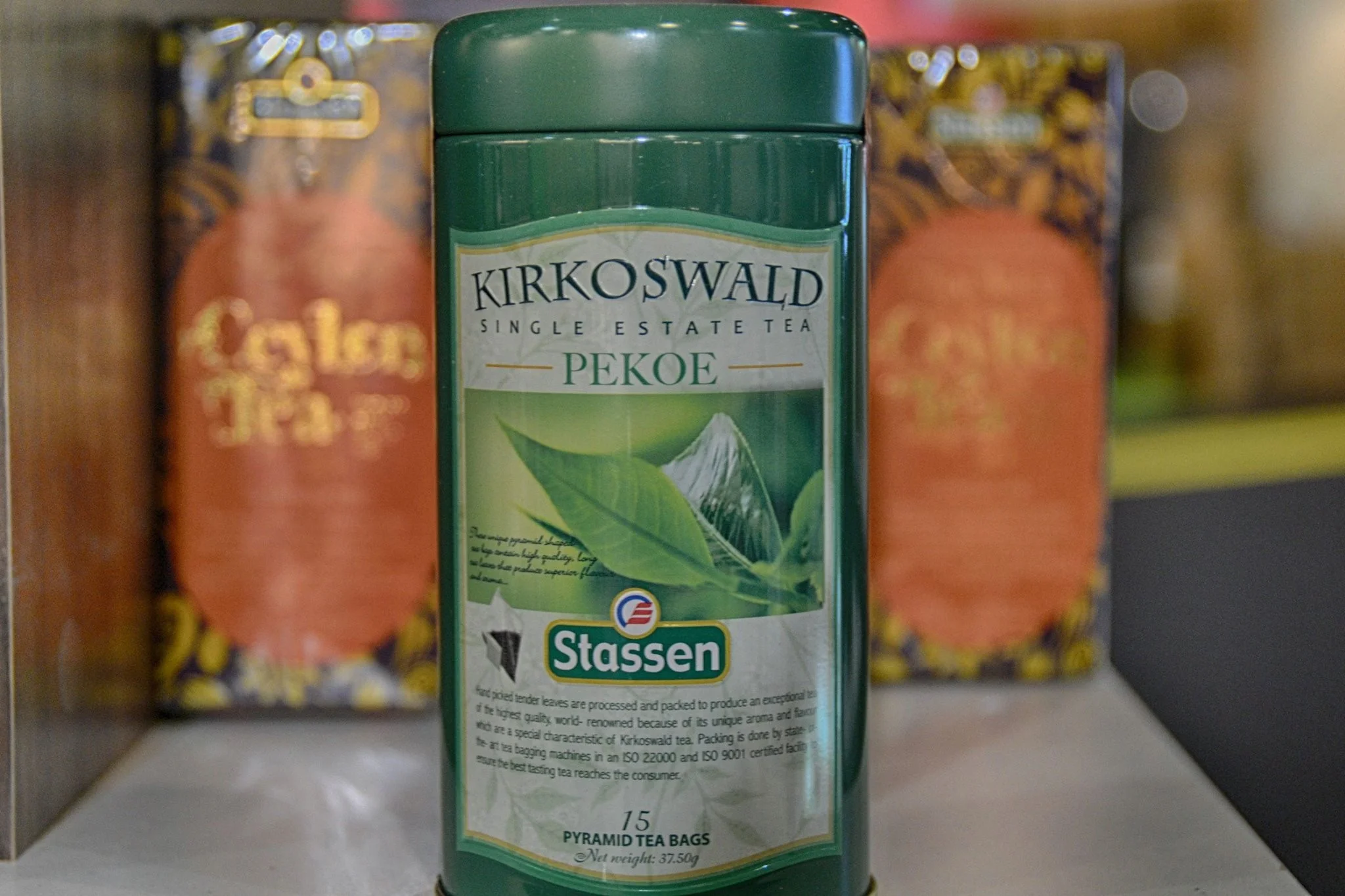 Stassen Kirkoswald tīra Ceilonas melnā tēja Pekoe 15 piramīdas tējas maisiņi