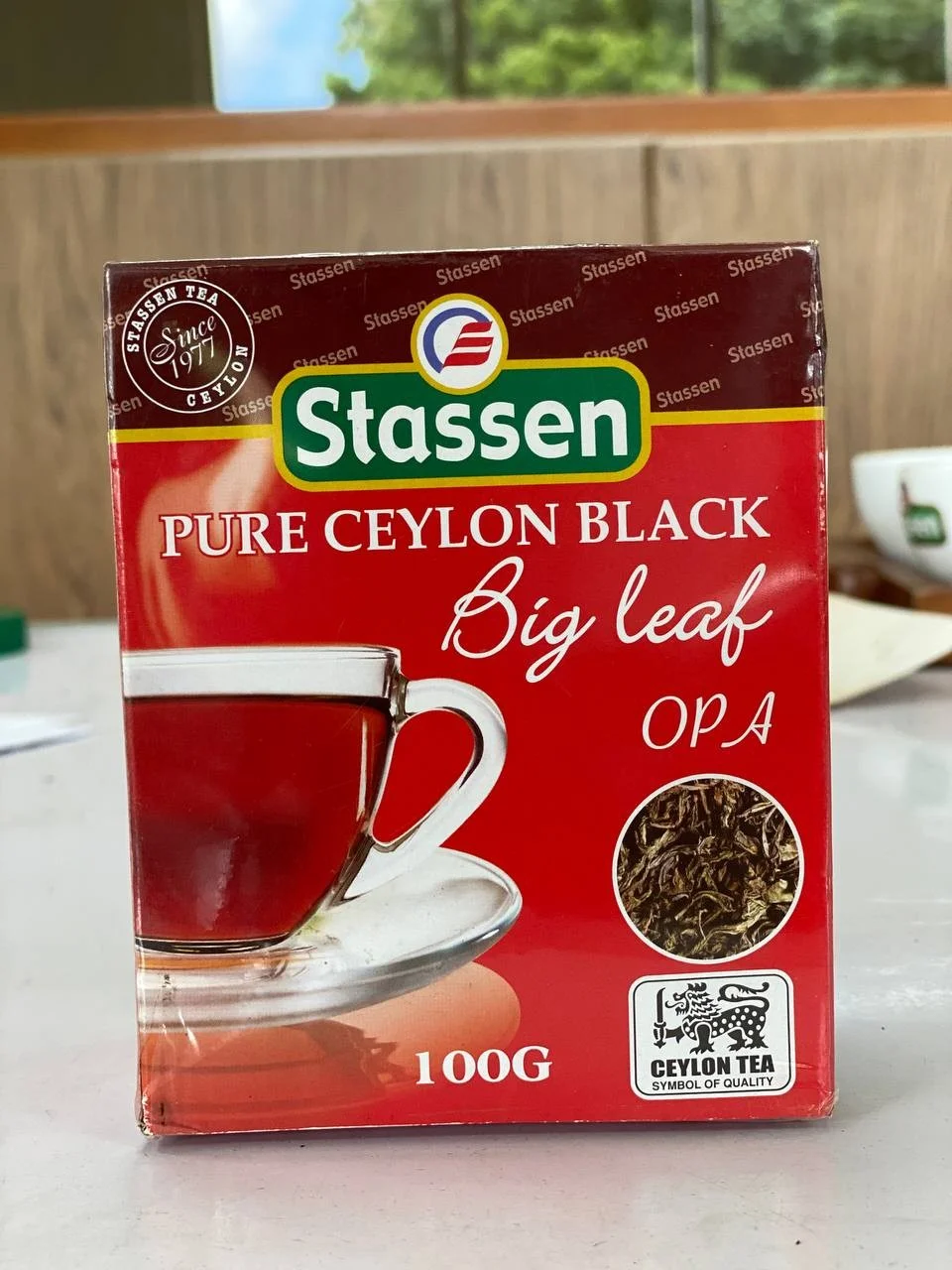 Stassen Ceilonas OPA liellapu melna tēja 100g kartona paka