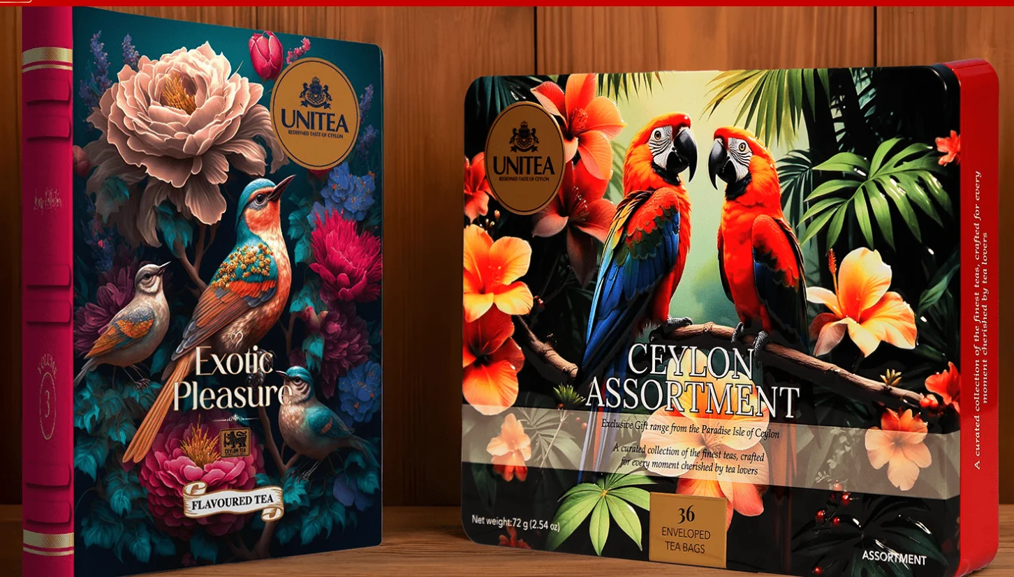 UNITEA Exotic Pleasure melnā Ceilonas tēja ar piedevām, beramā FBOP 100g grāmatiņā