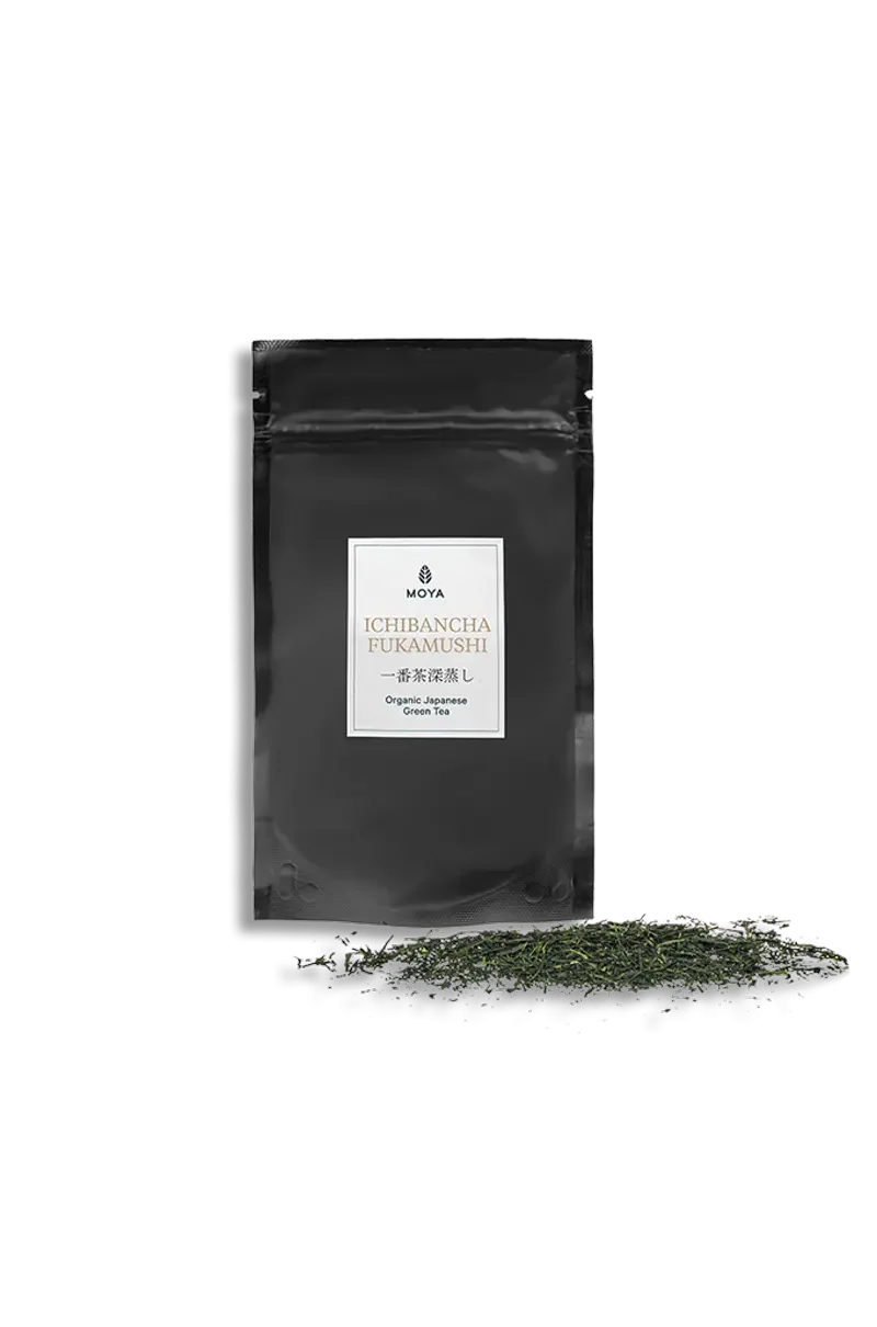 Moya Ichibancha Fukamushi Japāņu beramā zaļā tēja 50g BIO