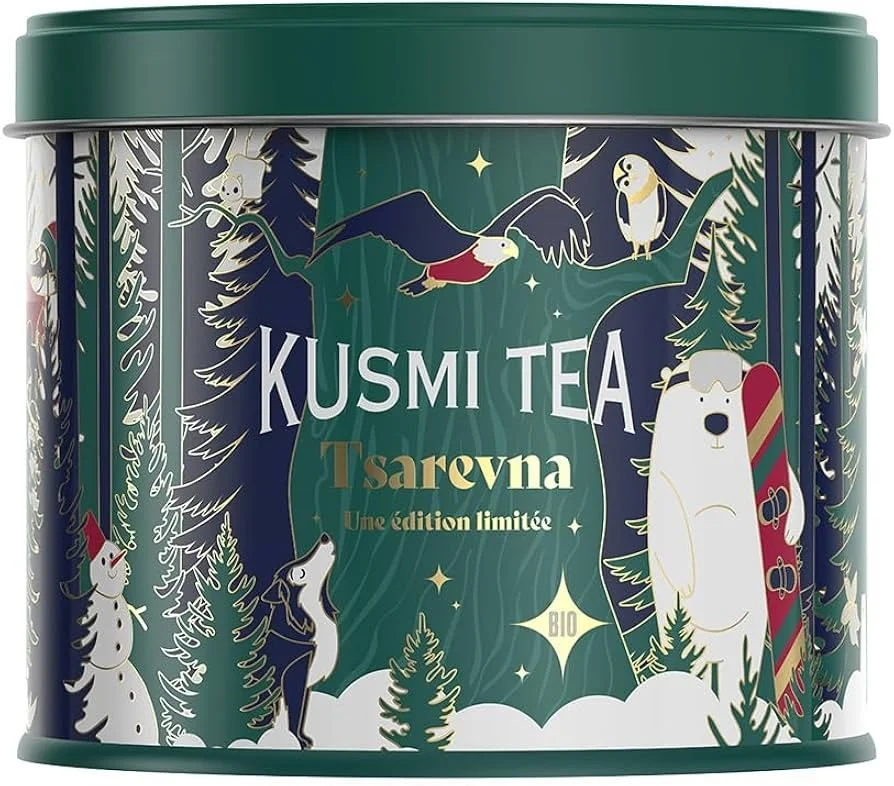Kusmi tējas Tsarevna dāvanu komplekts - BIO melna beramā tēja 120g un krūze ar filtru un vāku