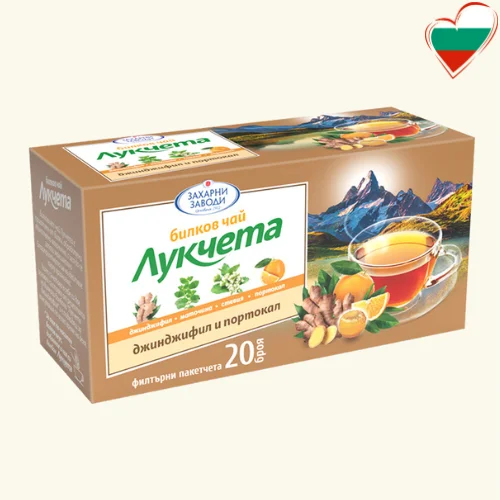 Tēja ar ingveru un apelsīnu (24g) 20gab. x 1.2g Lukcheta