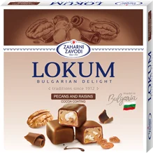 Болгарский лукум с орехами и изюмом в шоколадной глазури, 170 г. Zaharni Zavodi
