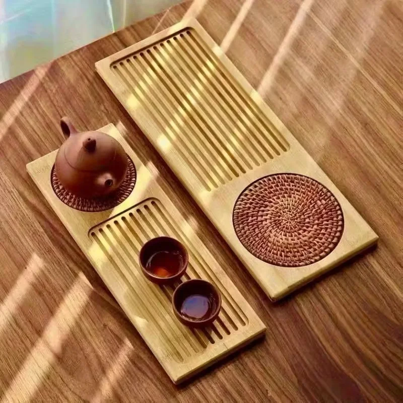 Dabīgā bambusa tējas servēšanas paplāte