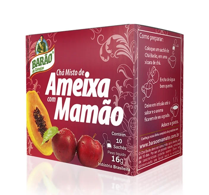 Чай Barao со сливой и папайей, 10 пакетиков, 16 г