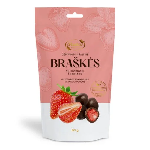 Сублимированная клубника в темном шоколаде 80 г RUTA