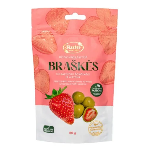 Сублимированная клубника в белом шоколаде с матчей 80 г RUTA