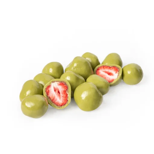 Liofilizētas zemenes baltajā šokolādē ar Matča 80g RUTA