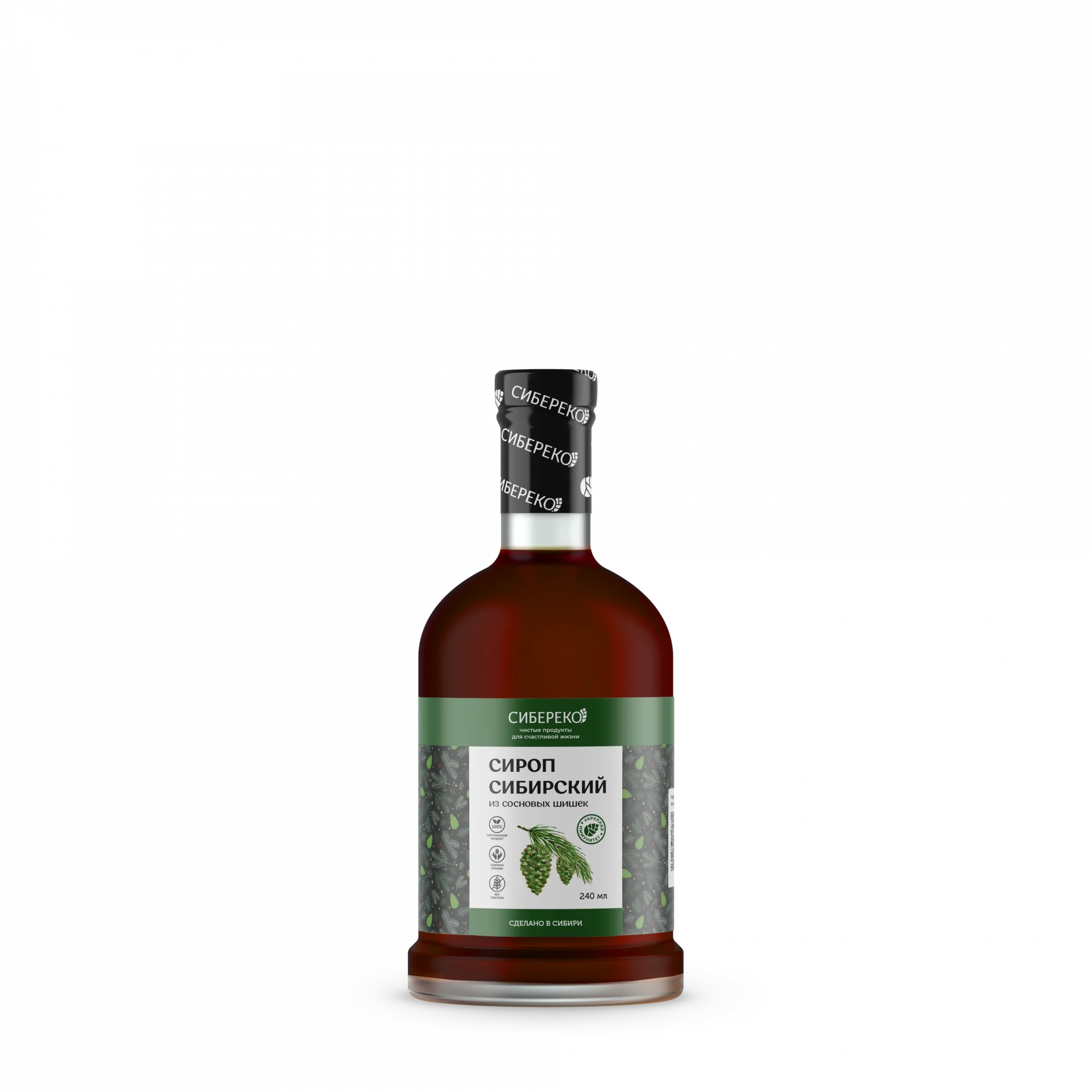 Сироп сибирский из сосновой шишки 240 мл Сибереко стекло