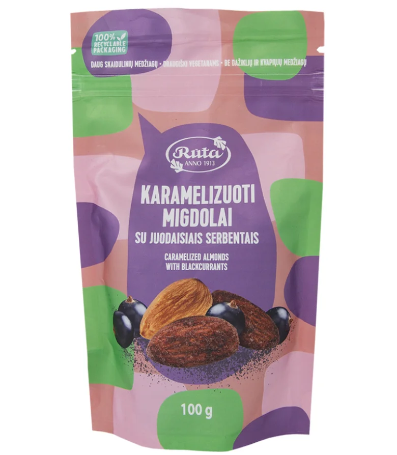 Карамелизованный миндаль с черной смородиной, 100 г RUTA