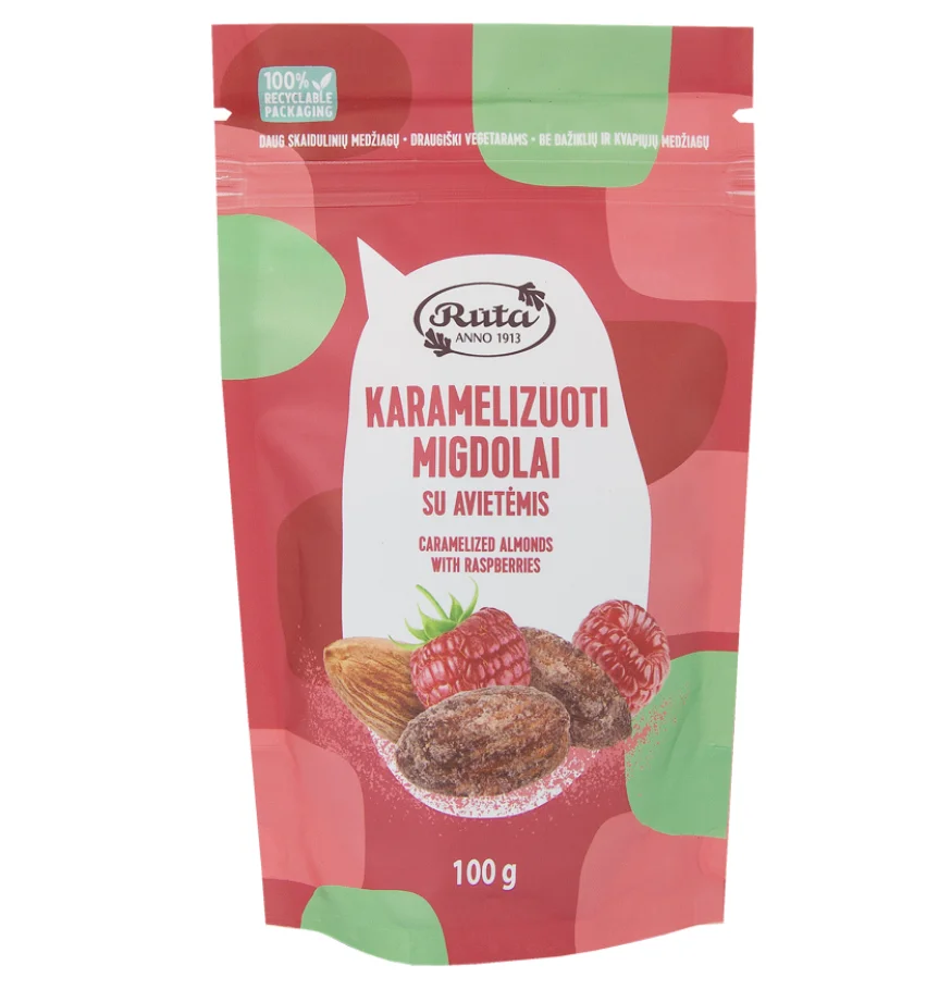 Карамелизованный миндаль с малиной, 100 г RUTA