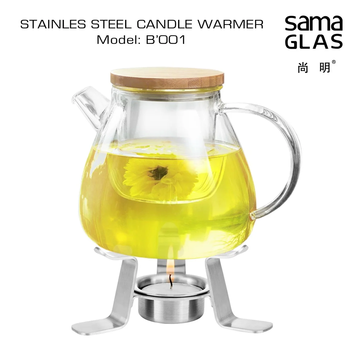 Sveces sildītājs no nerūsējošā tērauda dzērienu sildīšanai Samadoyo B001