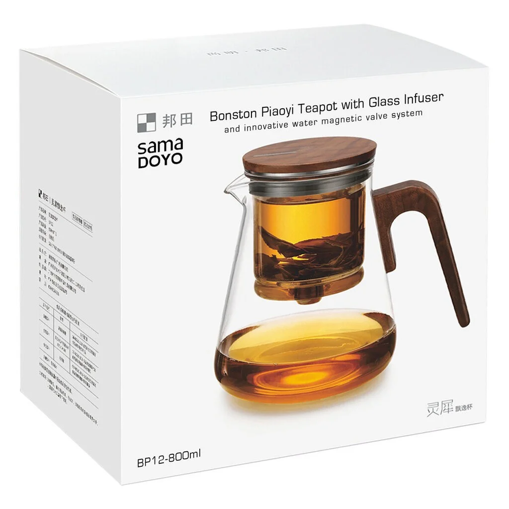 Чайник SAMADOYO Premium со стеклянным фильтром и инновационным магнитным клапаном, Bonston Piaoyi BP12, 800 мл