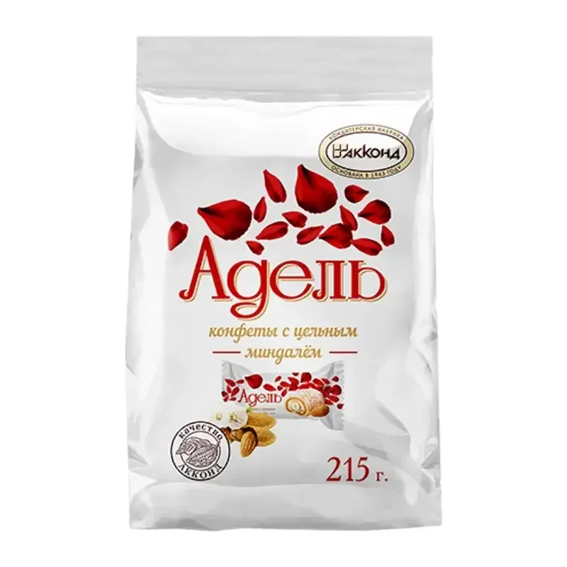 Конфеты "АККОНД" "АДЕЛЬ" с цельным миндалем 215 г