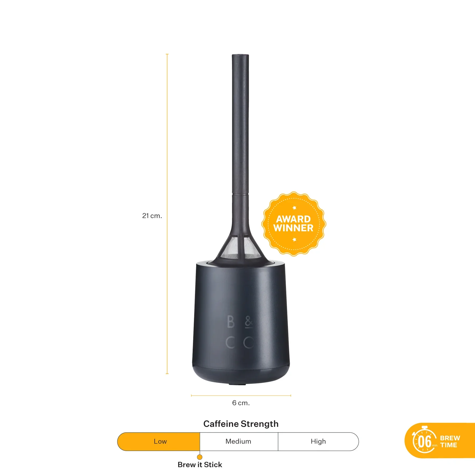 Barista Brew It Stick kafijas/tējas siets, melnais