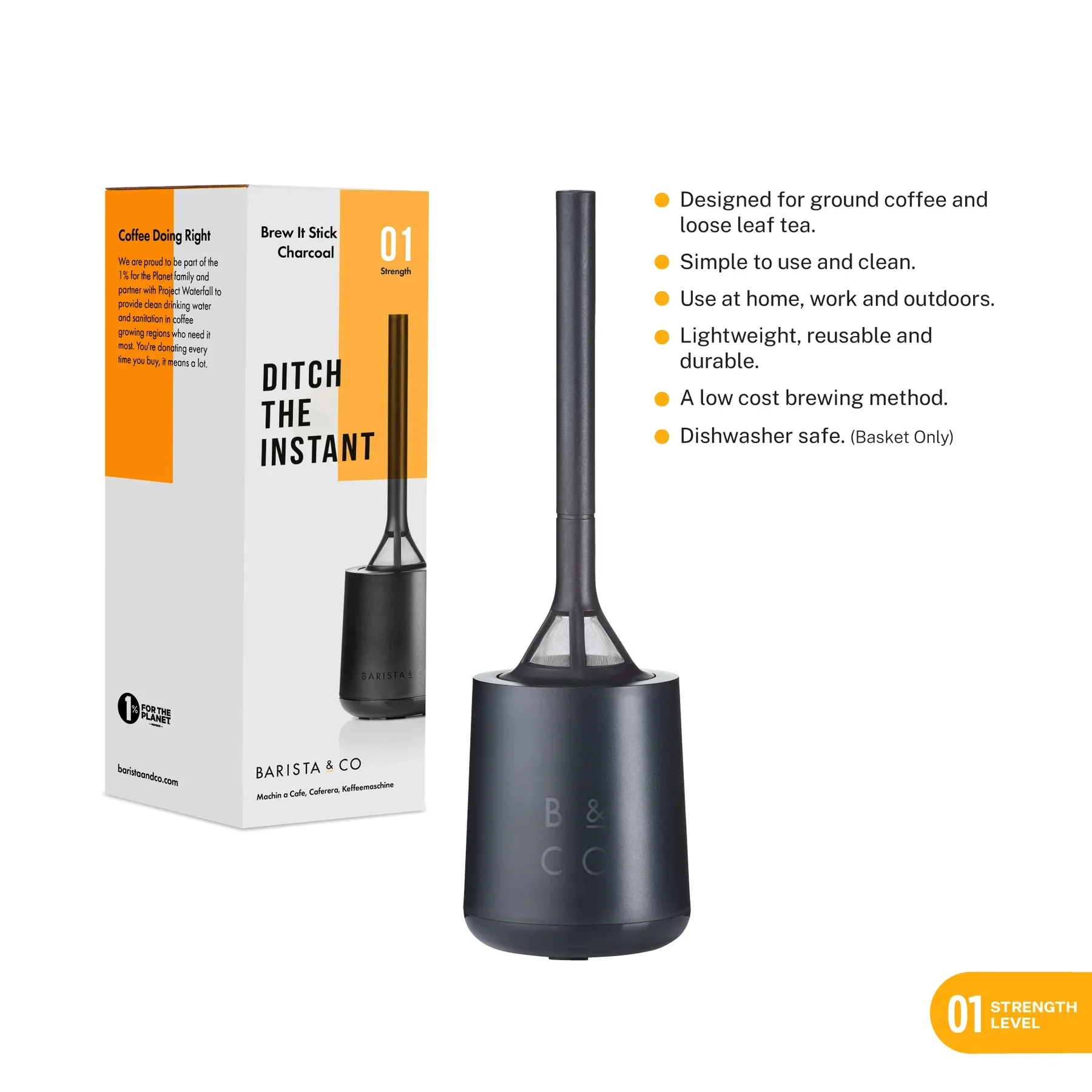 Barista Brew It Stick kafijas/tējas siets, melnais