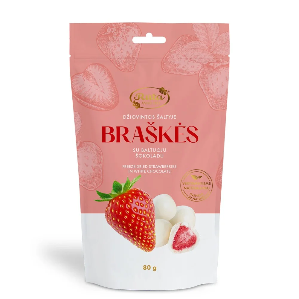 Сублимированная клубника в белом шоколаде 80 г RUTA